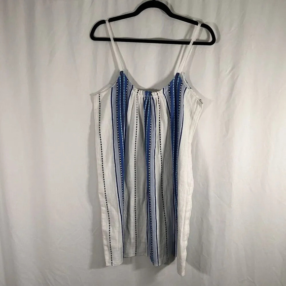 lemlem Dresses & Skirts - Lemlem Dress Women's Small White Blue Sleeveless Lightweight Cotton Blend